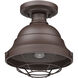 Bartlett 1 Light 8.63 inch Textured Bronze Outdoor Semi Flush